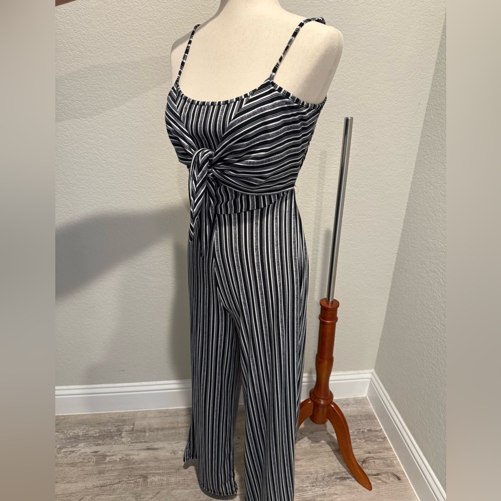 Striped Black and White Jumpsuit